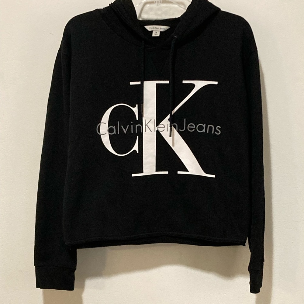 Calvin Klein Cropped Sweatshirt with Hoodie